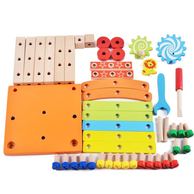 Wooden Assembling Chair & animals Montessori Toys