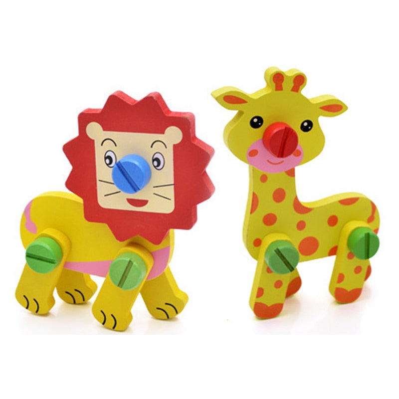 Wooden Assembling Chair & animals Montessori Toys