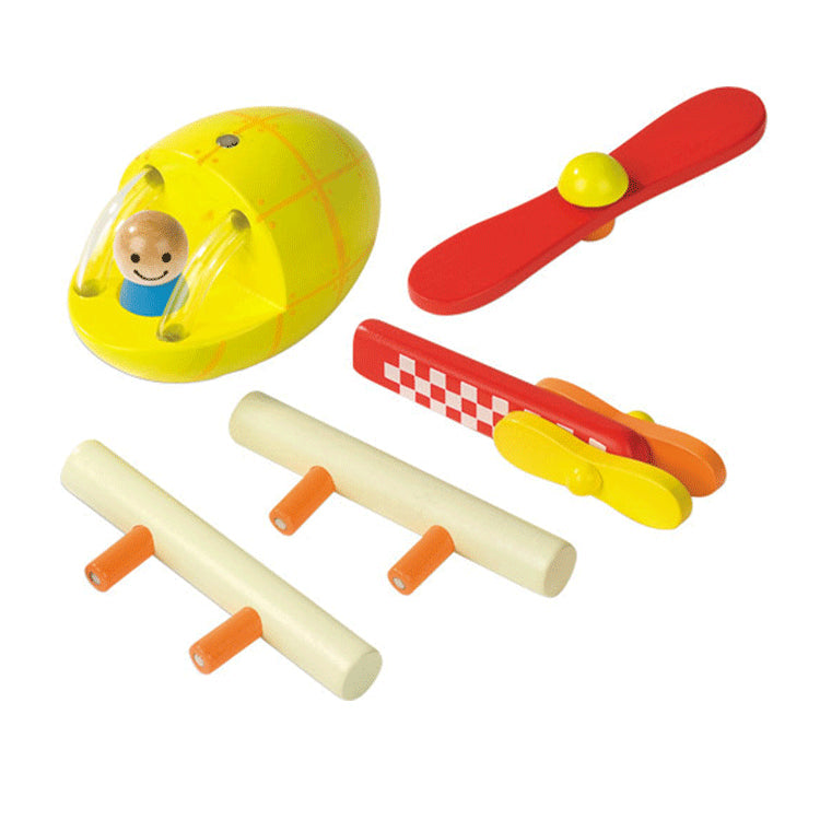 Kids Magnetic Rocket & Helicopter Wooden Toys