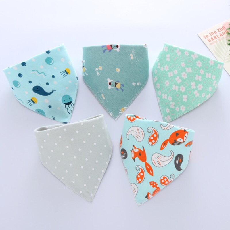 Baby Cotton Bibs - 5 Pcs