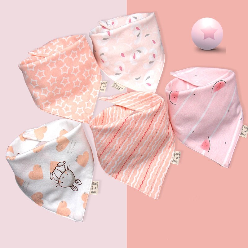 Baby Cotton Bibs - 5 Pcs