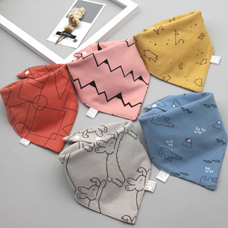 Baby Cotton Bibs - 5 Pcs