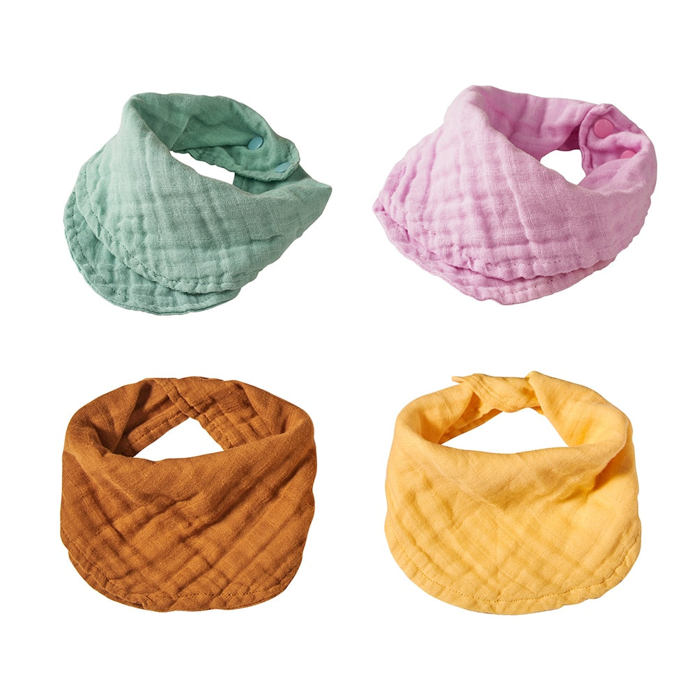 4pcs Muslin Scarf Bib Fashion Design