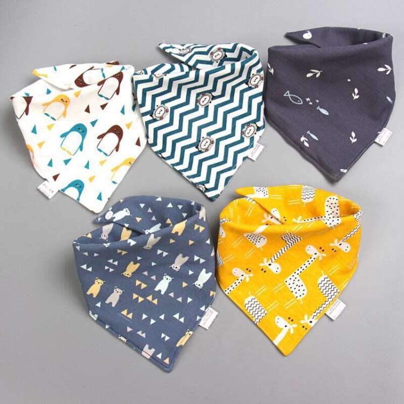 Baby Cotton Bibs - 5 Pcs