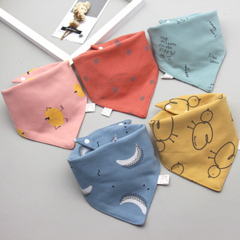 Baby Cotton Bibs - 5 Pcs