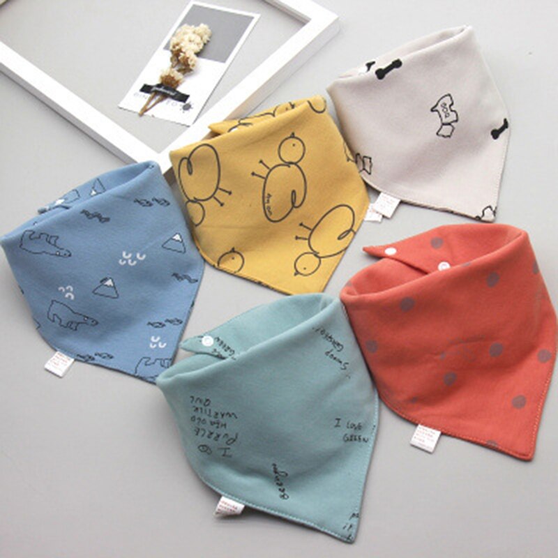 Baby Cotton Bibs - 5 Pcs