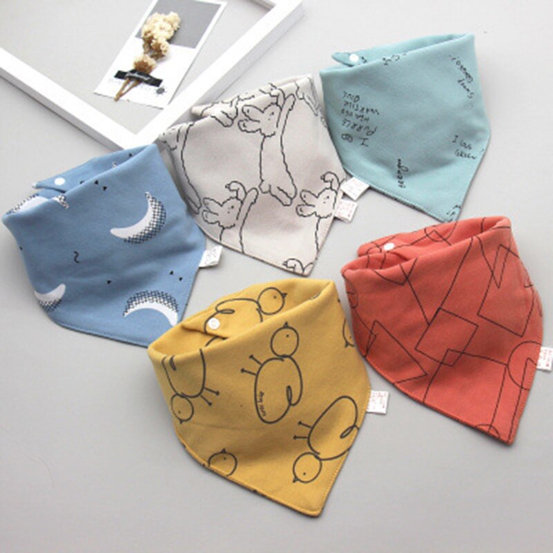 Baby Cotton Bibs - 5 Pcs