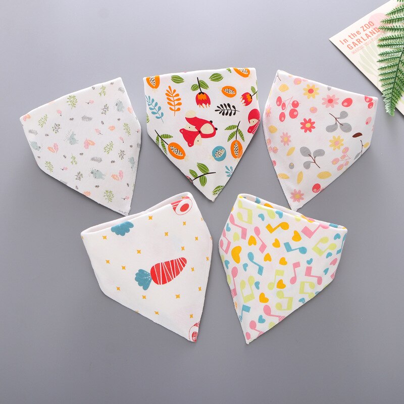 Baby Cotton Bibs - 5 Pcs