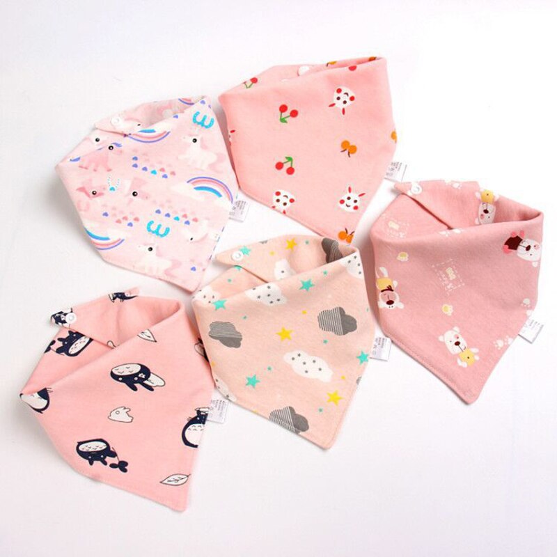 Baby Cotton Bibs - 5 Pcs