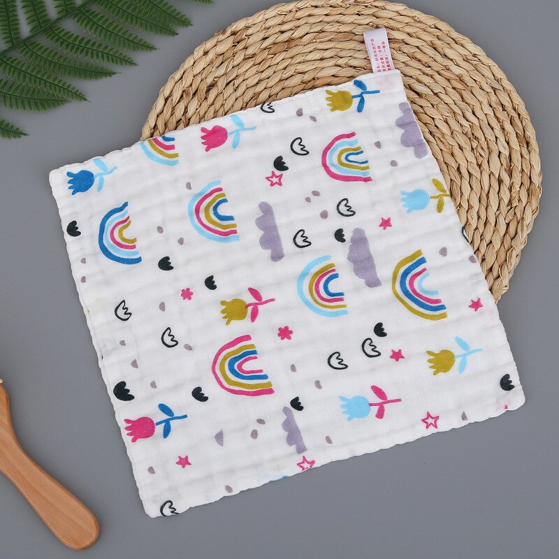 4pcs Pack Fashion 6 Layers Muslin Cotton + Face Towel + Baby Wash Cloth Bib 30x30cm